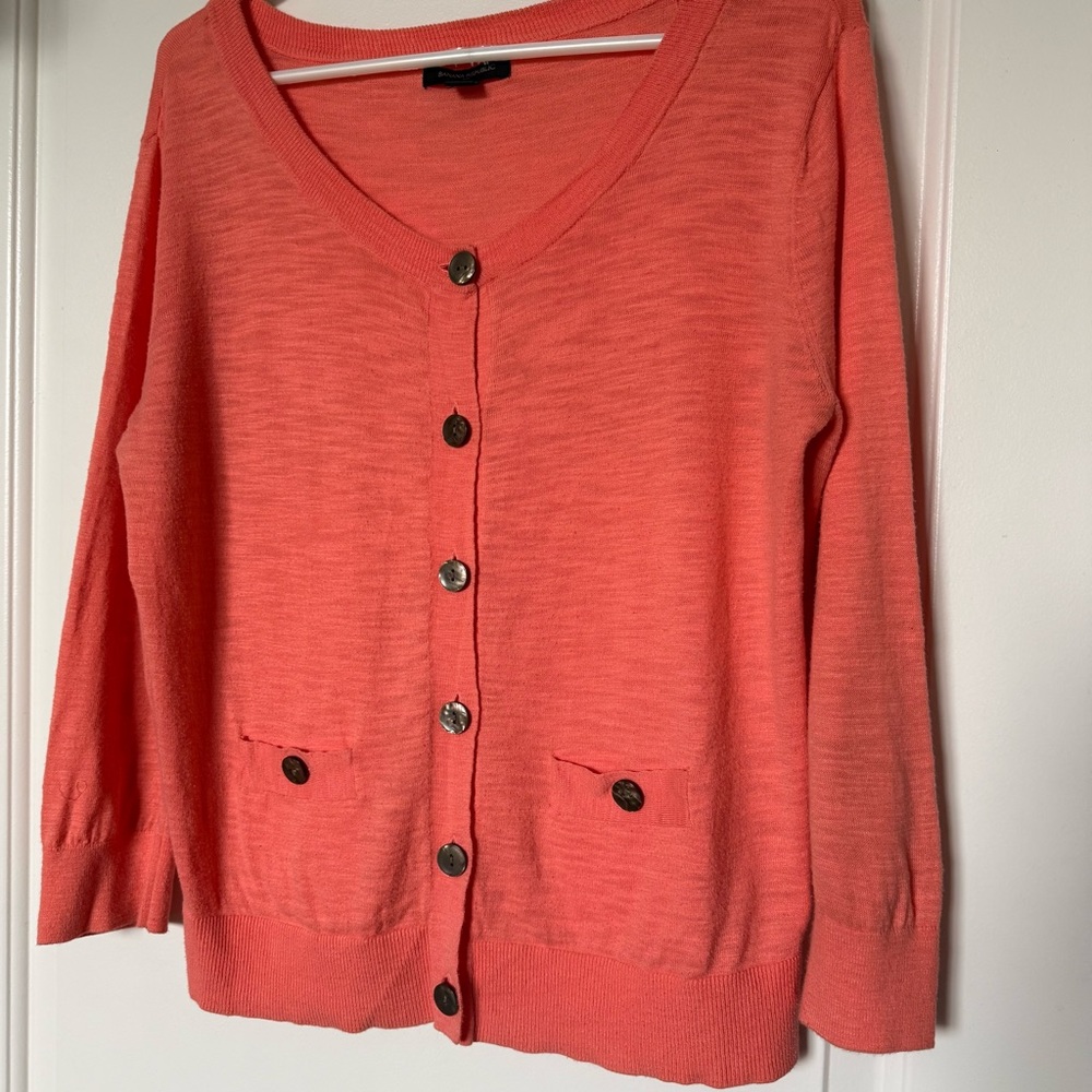 Banana Republic coral Cotton cardigan Sweater office, work, business casual